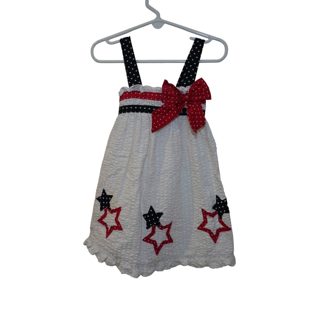18M Girls Sophie Rose Patriotic Star Sundress Red White Blue Polka Dot July 4th